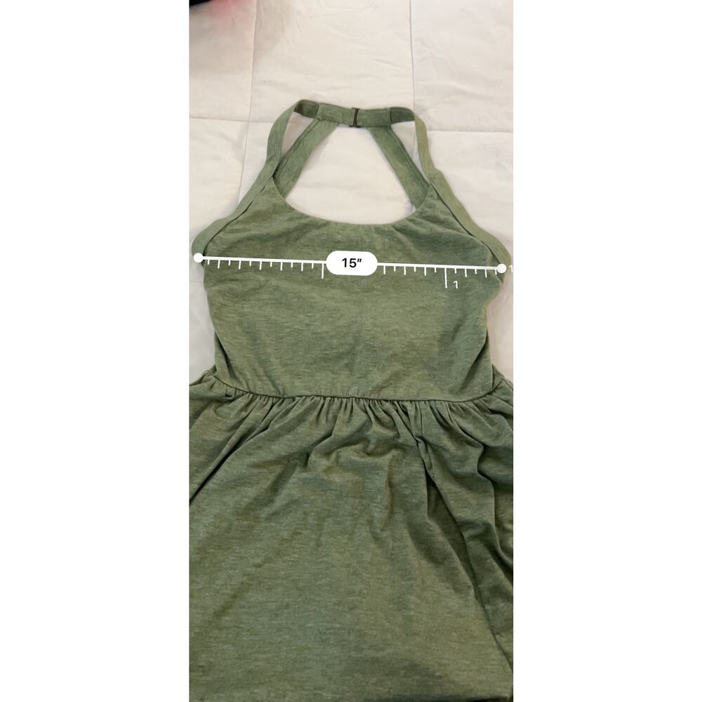 HALARA Open-Back Flowy Maxi Dress in Green Size Medium Pockets NWT - Picture 8 of 9